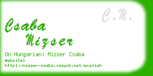 csaba mizser business card